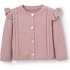 Fairytale Wonderland Flutter Sleeve Cable Cardigan, Mauve & Pink - Cardigans - 1 - thumbnail