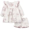 Fairytale Wonderland Organic Muslin Dress & Bloomer Set, Pink - Dresses - 1 - thumbnail