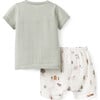 On The Farm Knit Henley Top & Printed Muslin Short Set, Multicolors - Shorts - 5