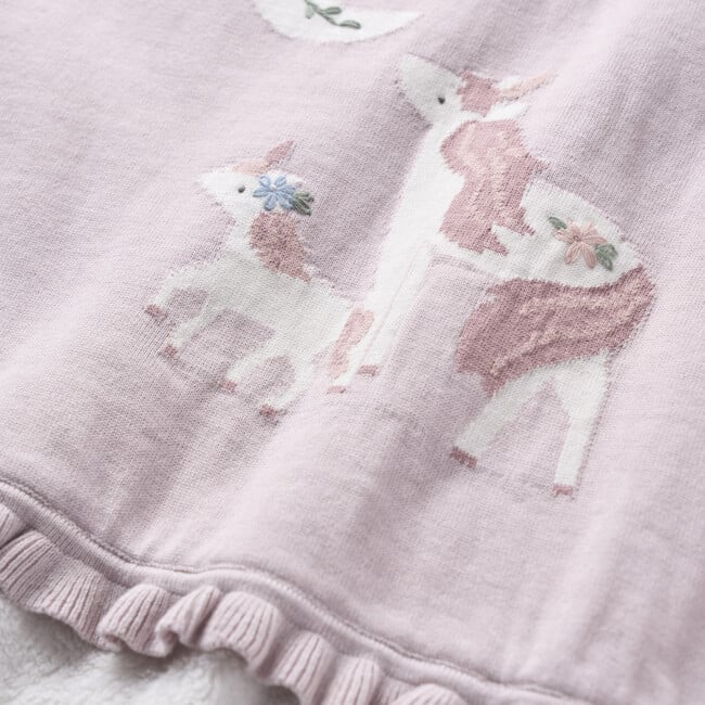 Fairytale Wonderland Unicorn Knit Blanket 30X40, Violet & Pink - Blankets - 2