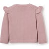 Fairytale Wonderland Flutter Sleeve Cable Cardigan, Mauve & Pink - Cardigans - 3