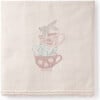 Tea Party Picnic Knit Hand-Embroidered Blanket, Florals - Blankets - 1 - thumbnail