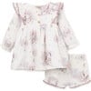 Fairytale Wonderland Organic Muslin Dress & Bloomer Set, Pink - Dresses - 3