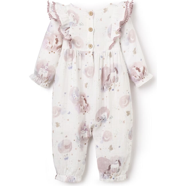 Fairytale Wonderland Organic Muslin Jumpsuit, Pink - Jumpsuits - 3