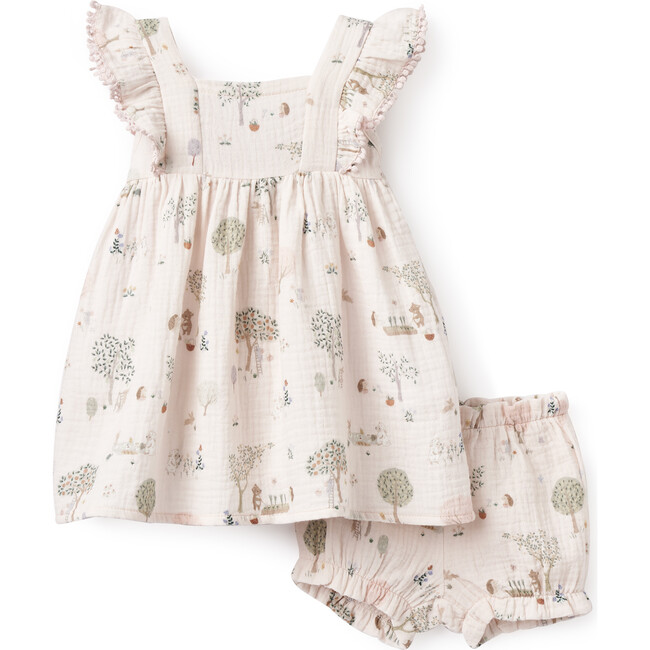 Garden Picnic Organic Muslin Dress & Bloomer Set, Pink