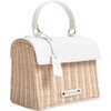 Women's Hand-Woven Wicker Mini Luncher, White & Natural - Lunchbags - 2