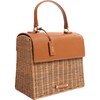 Women's Hand-Woven Wicker Luncher, Brown - Lunchbags - 2