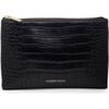 Women's Faux Croc The Snacker Pouch, Black - Lunchbags - 1 - thumbnail