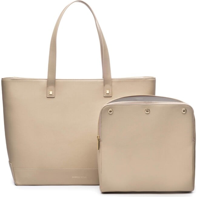 Women's Tote With Removable Pouch, Cream - Lunchbags - 3