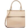 Women's Faux Croc Flap Open Luncher, Cream - Lunchbags - 1 - thumbnail