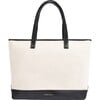 Women's Canvas Tote With Removable Pouch, Cream & Black - Lunchbags - 1 - thumbnail