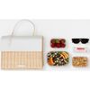 Women's Hand-Woven Wicker Large Luncher, White & Natural - Lunchbags - 7