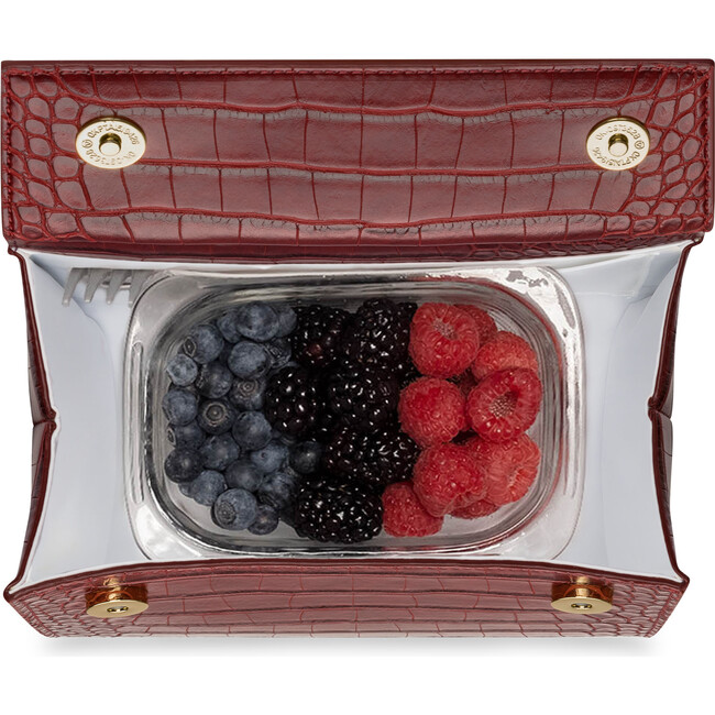 Kids Croc Flap Open Mini Luncher, Red - Lunchbags - 4