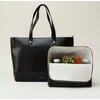 Women's Faux Croc Tote With Removable Pouch, Black - Lunchbags - 4