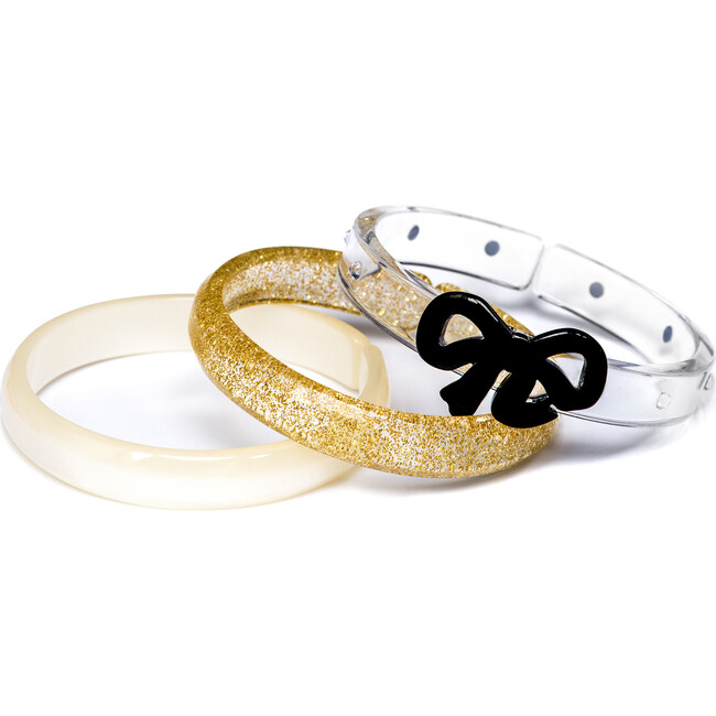 Bow Fancy Pearlized Gold Bangles