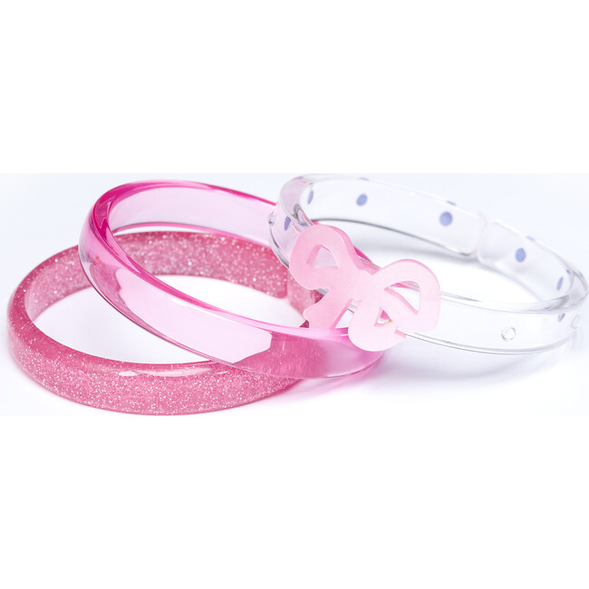 Bow Fancy Satin Pink Bangles
