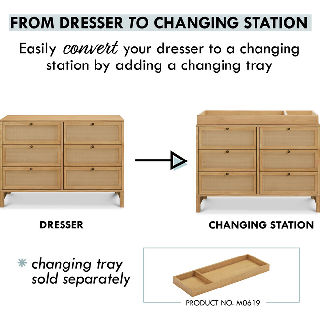 Margot 6-Drawer Dresser, Honey - Dressers - 6