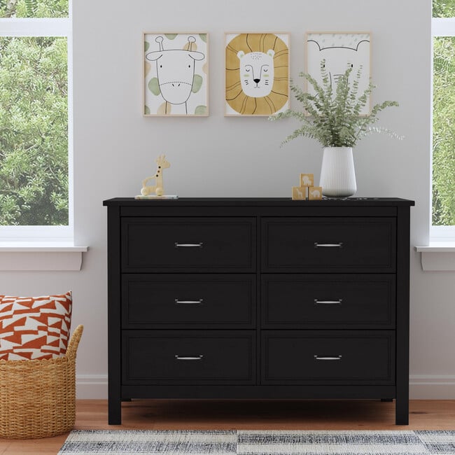 Charlie 6-Drawer Double Dresser, Ebony - Dressers - 2