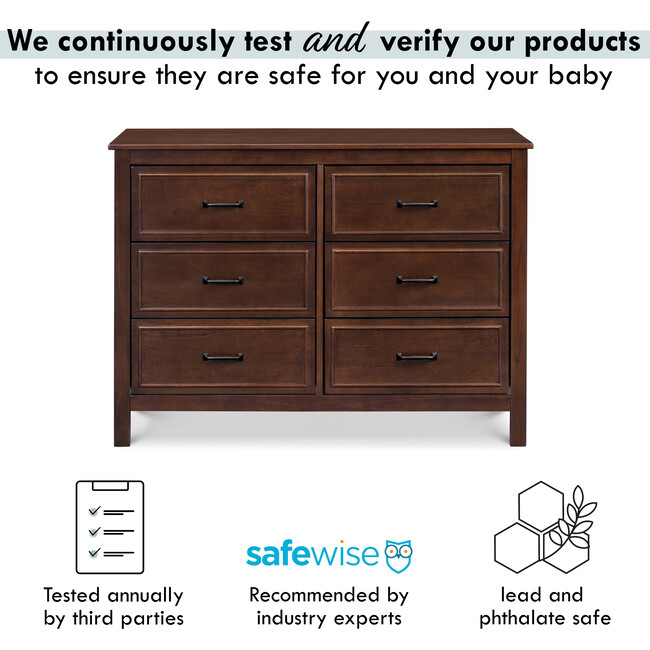 Charlie 6-Drawer Double Dresser, Espresso - Dressers - 6