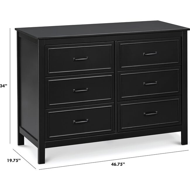 Charlie 6-Drawer Double Dresser, Ebony - Dressers - 8