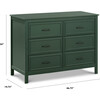 Charlie 6-Drawer Double Dresser, Forest Green - Dressers - 8