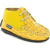 Ankle Moccasin Boots, Yellow Printed Leather - Boots - 1 - thumbnail