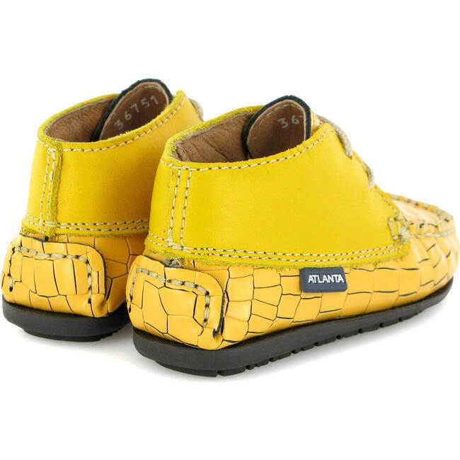 Ankle Moccasin Boots, Yellow Printed Leather - Boots - 3
