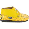 Ankle Moccasin Boots, Yellow Printed Leather - Boots - 5