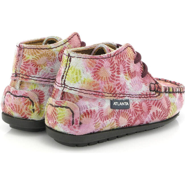 Ankle Moccasin Boots, Pink Printed Leather - Boots - 4
