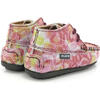 Ankle Moccasin Boots, Pink Printed Leather - Boots - 4