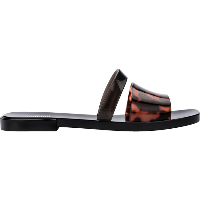 Women's Ivy II Ad Square Toes Thick Strap Flat Slide, Black