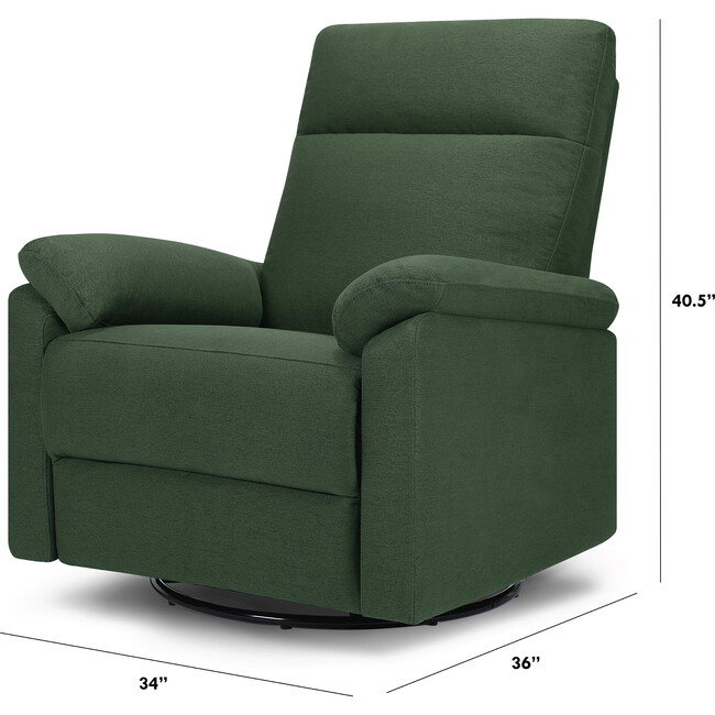 Suzy Recliner & Swivel Glider, Pine Green - Nursery Chairs - 7