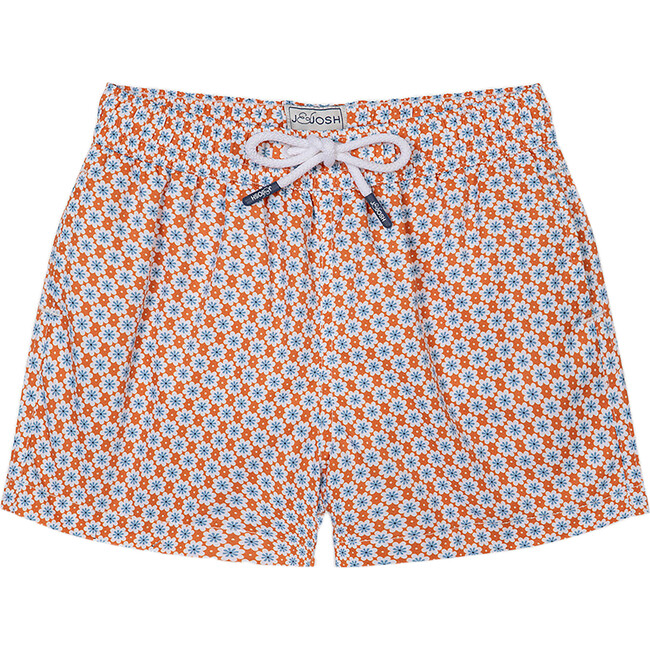 Men's Swim Trunks, Orange Floral