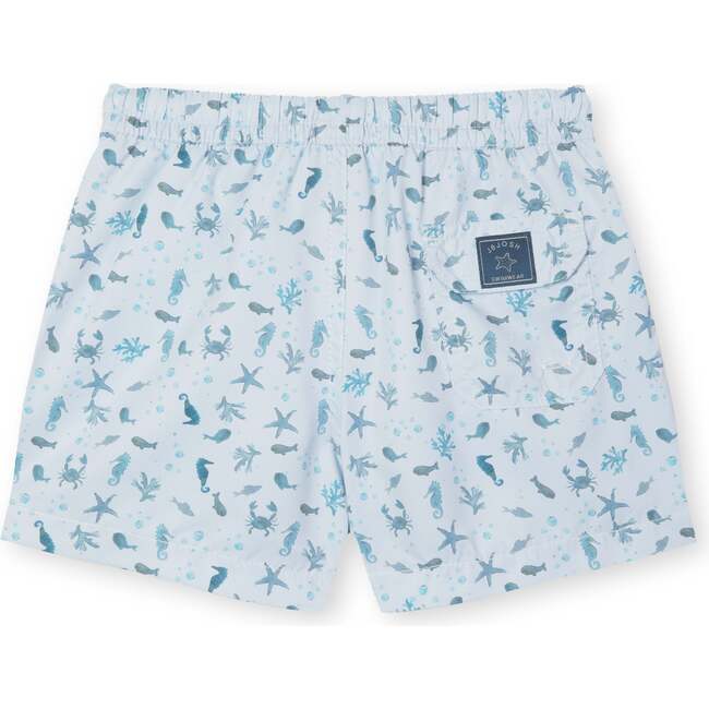 Men's Swim Trunks, Light Blue Sea Animals - Swim Trunks - 2