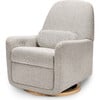 Arc Electronic Recliner and Swivel Glider in Boucle with USB port, Black White Boucle - Nursery Chairs - 1 - thumbnail