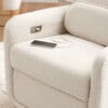 Arc Electronic Recliner and Swivel Glider in Boucle with USB port,  Ivory Boucle w/ Light Wood base - Nursery Chairs - 4