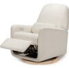 Arc Electronic Recliner and Swivel Glider in Boucle with USB port,  Ivory Boucle w/ Light Wood base - Nursery Chairs - 6