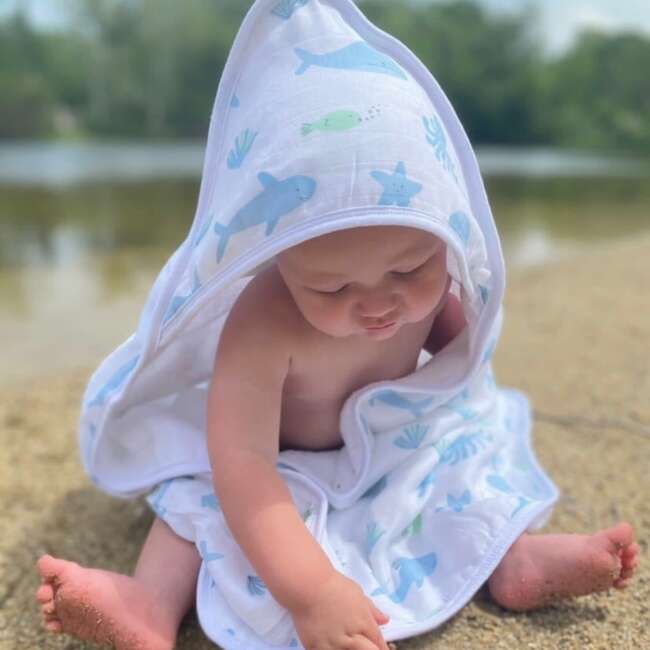 Bamboo Hooded Towel, Under The Sea - Towels - 2