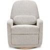 Arc Electronic Recliner and Swivel Glider in Boucle with USB port, Black White Boucle - Nursery Chairs - 7