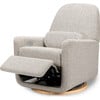 Arc Electronic Recliner and Swivel Glider in Boucle with USB port, Black White Boucle - Nursery Chairs - 8