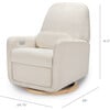 Arc Electronic Recliner and Swivel Glider in Boucle with USB port,  Ivory Boucle w/ Light Wood base - Nursery Chairs - 10