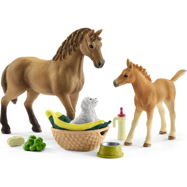 Schleich Horse Club: Sarah's Baby Animal Care Playset, 9 Pieces