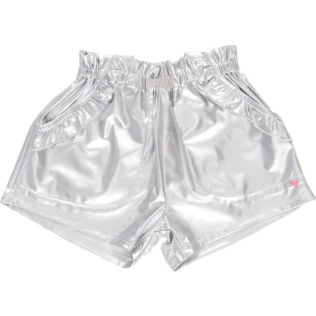 Girls Lame Theodore Short, Silver