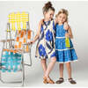 Girls Jaipur Dress, Blue Ikat - Dresses - 2