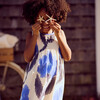 Girls Jaipur Dress, Blue Ikat - Dresses - 3