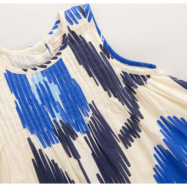 Girls Jaipur Dress, Blue Ikat - Dresses - 4
