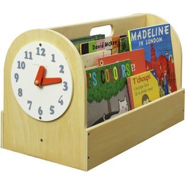 Kids Room Book Storage - Vintage Clock Design-NATURAL   FSC100%