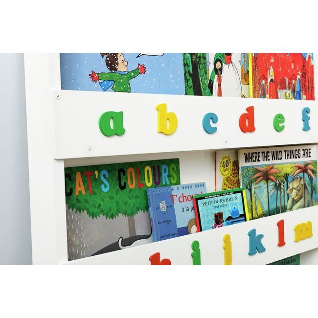 Alphabet Bookcase -White (With Letters -Lowercase Retro -Rainbow) FSC 100% - Bookcases - 2