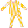 *Exclusive* Retro Stripe Kids Pajamas, Yellow Stripe - Pajamas - 1 - thumbnail