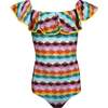 Pale Knit Ruffled On & Off-Shoulder Swimsuit, Multicolors - One Pieces - 1 - thumbnail